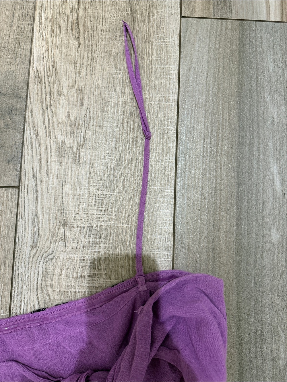 Boho Floral Strap Jumpsuit in Purple and Tan - Picture 5 of 6